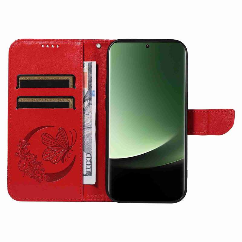 For Xiaomi 13 Ultra Swallowtail Butterfly Embossed Leather Phone Case(Red)