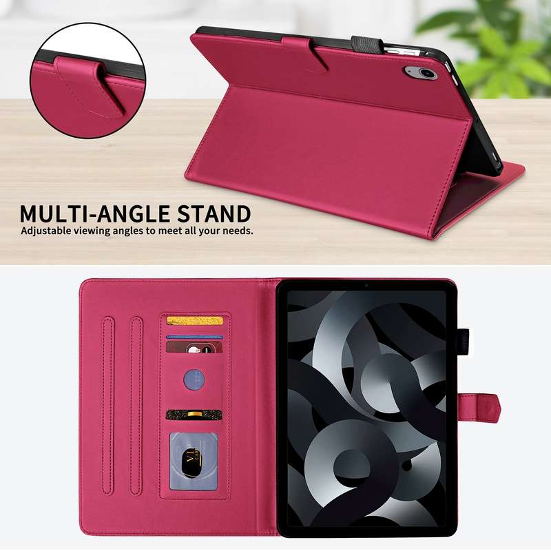 For iPad 10th Gen 10.9 2022 Rhombus Lattice Leather Smart Tablet Case(Red)