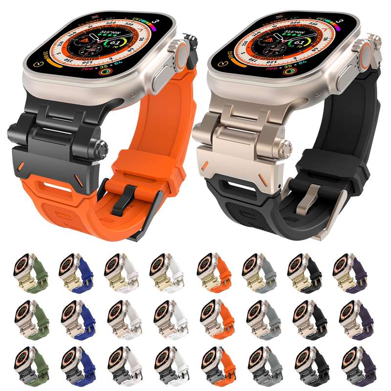 For Apple Watch Series 4 44mm Stainless Steel Connector TPU Watch Band(Titanium Grey)