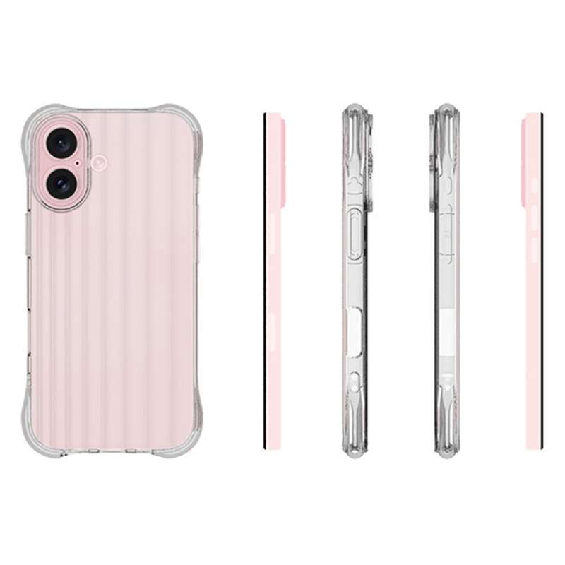 For iPhone 16 Plus Water Ripple Fine Hole TPU Phone Case(Pink)