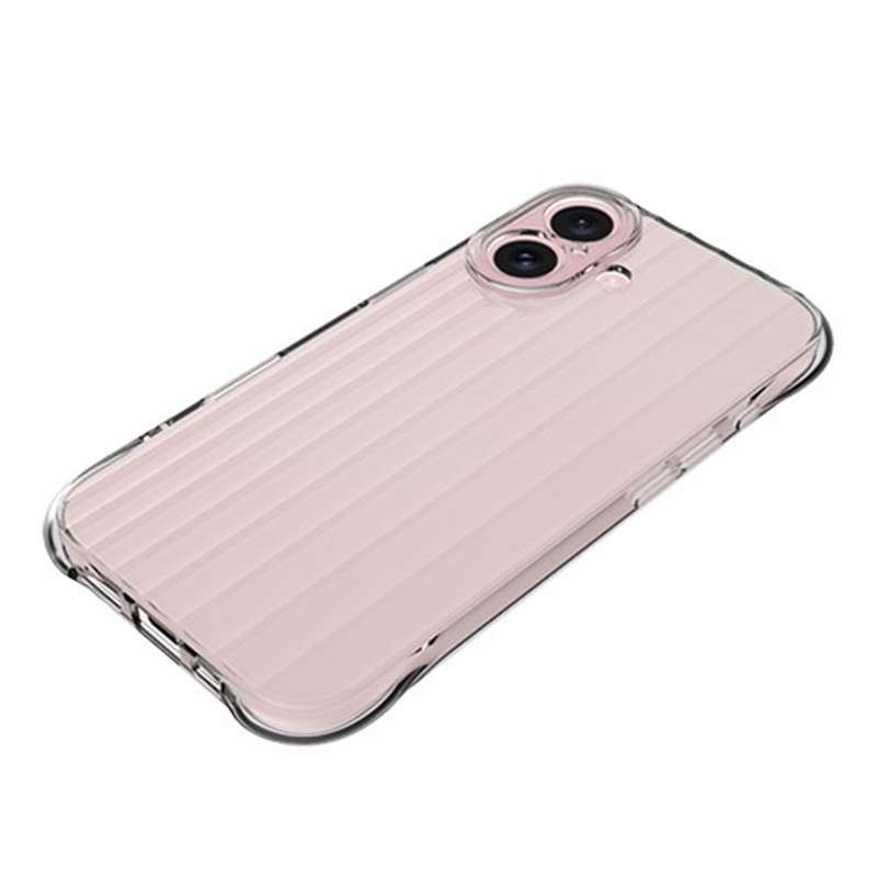 For iPhone 16 Plus Water Ripple Fine Hole TPU Phone Case(Pink)