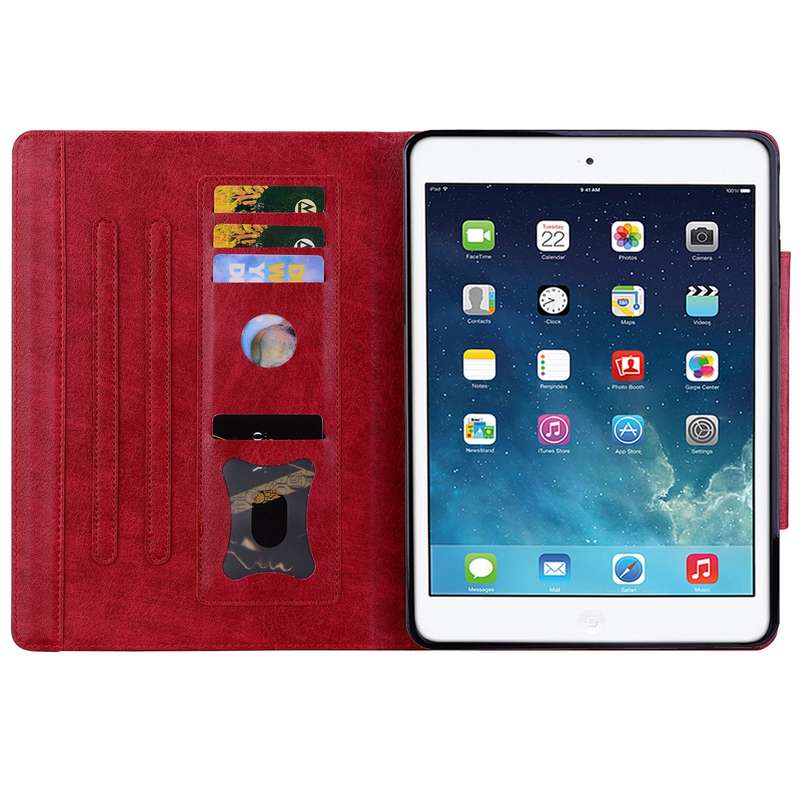 For iPad mini 5 / 4 / 3 / 2 / 1 Cat Buckle Leather Smart Tablet Case(Red)