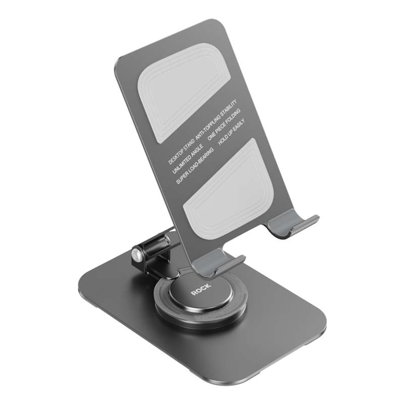 ROCK Desktop Rotating Metal Mobile Phone Holder(Grey)