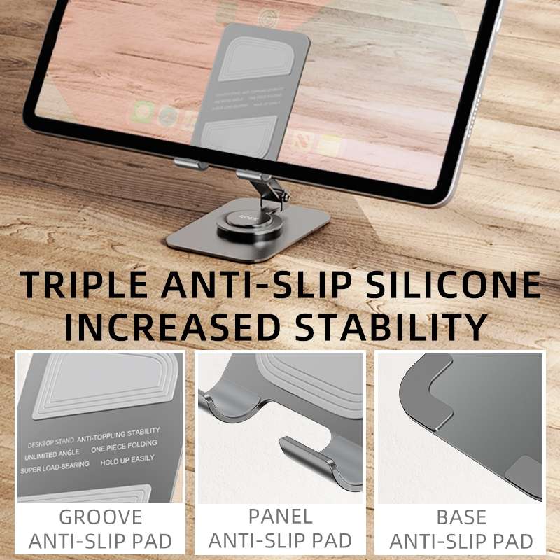 ROCK Desktop Rotating Metal Mobile Phone Holder(Grey)