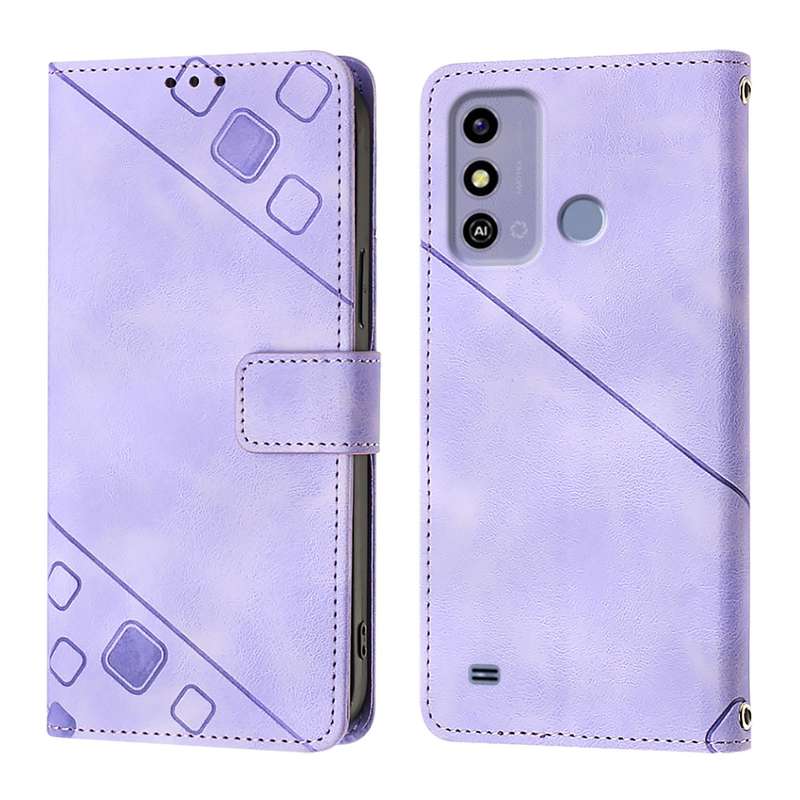 For ZTE Blade A53 Skin Feel Embossed Leather Phone Case(Light Purple)