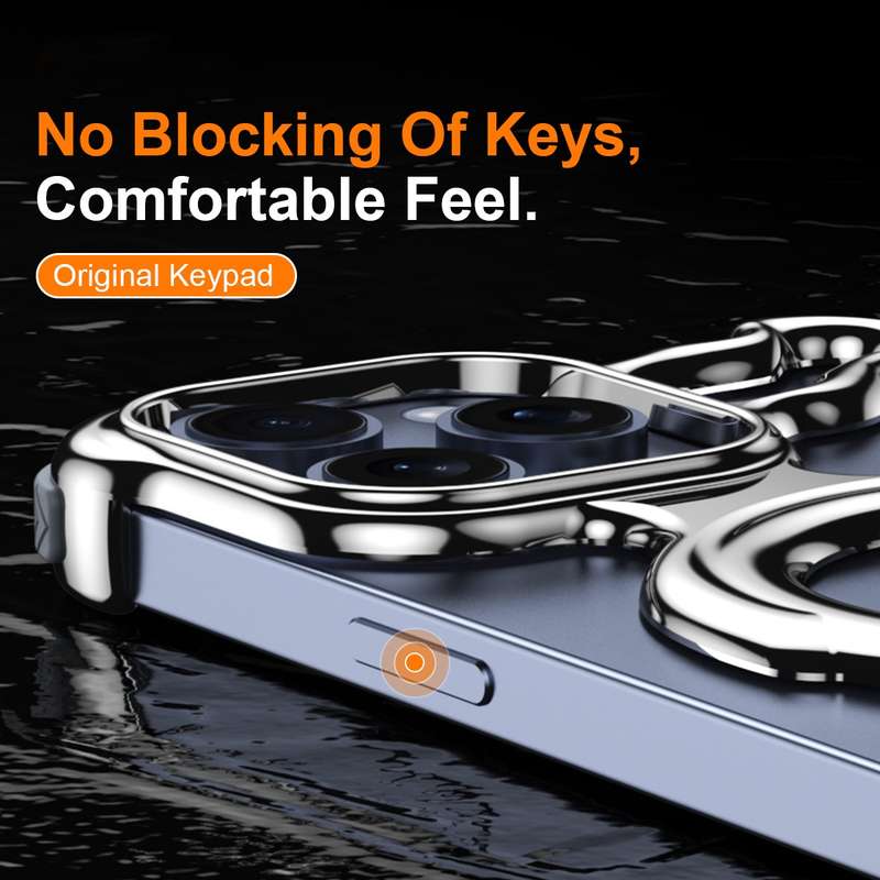 For iPhone 13 Pro Liquid Plating PC Hollow MagSafe Phone Case(Metal Silve)