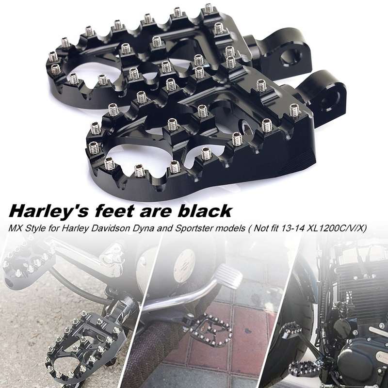 Motorcycle Modification Pedal Set Wide Fat Footpegs Foot Pegs for Harley (Green)