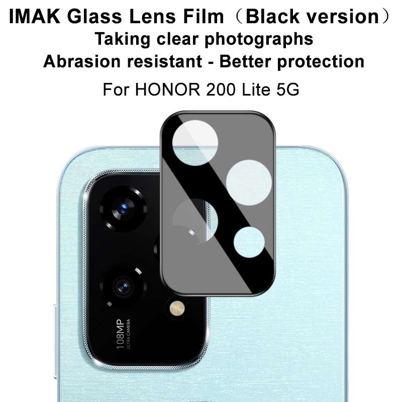 For Honor 200 Lite Global IMAK Rear Camera Lens Glass Film Black Version