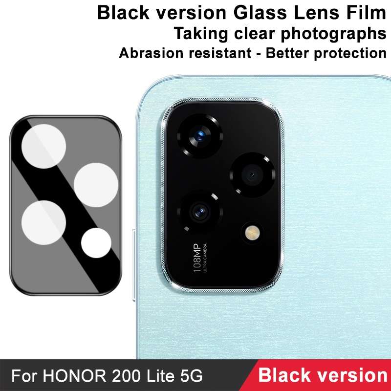 For Honor 200 Lite Global IMAK Rear Camera Lens Glass Film Black Version