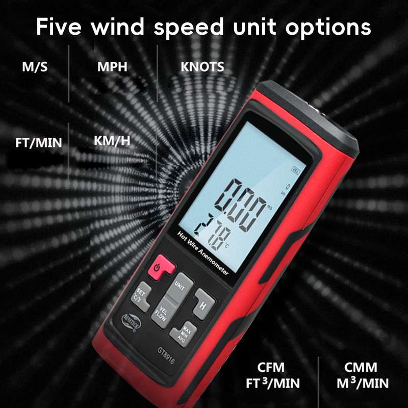 BENETECH GT8616 Handheld Digital LCD Hot Wire Anemometer