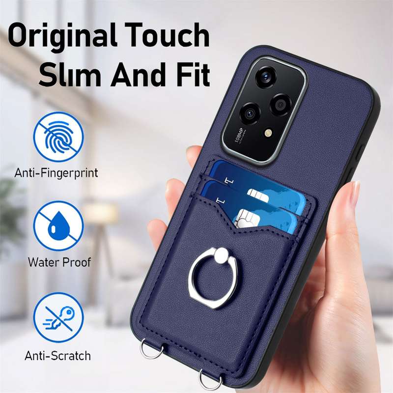 For Honor 200 Lite Global R20 Ring Card Holder Phone Case(Blue)