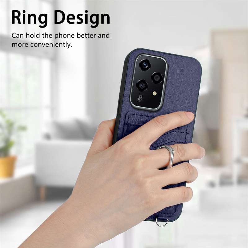 For Honor 200 Lite Global R20 Ring Card Holder Phone Case(Blue)