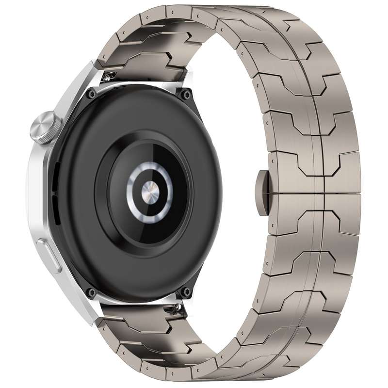 22mm Butterfly Buckle Titanium Alloy Watch Band(Grey)