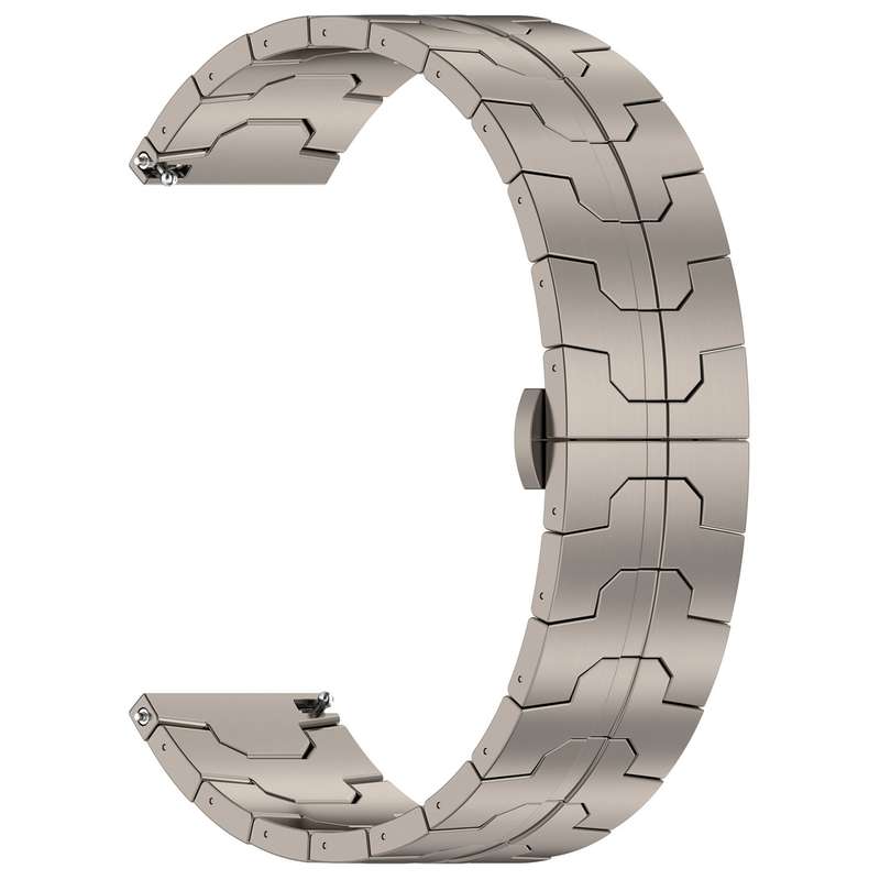 22mm Butterfly Buckle Titanium Alloy Watch Band(Grey)