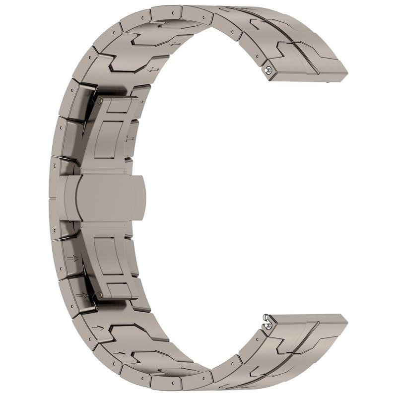 22mm Butterfly Buckle Titanium Alloy Watch Band(Grey)