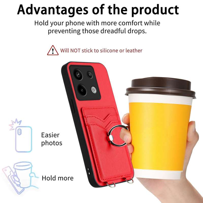 For Xiaomi Redmi Note 13 Pro 4G Global R20 Ring Card Holder Phone Case(Red)