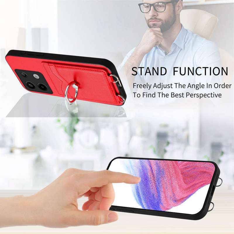 For Xiaomi Redmi Note 13 Pro 4G Global R20 Ring Card Holder Phone Case(Red)