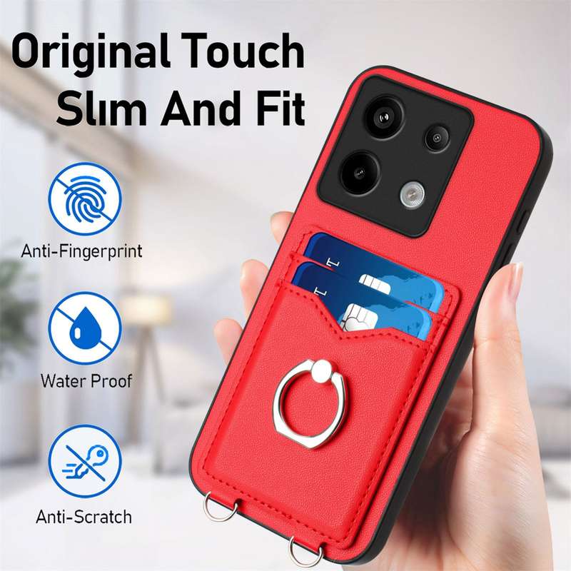 For Xiaomi Redmi Note 13 Pro 4G Global R20 Ring Card Holder Phone Case(Red)