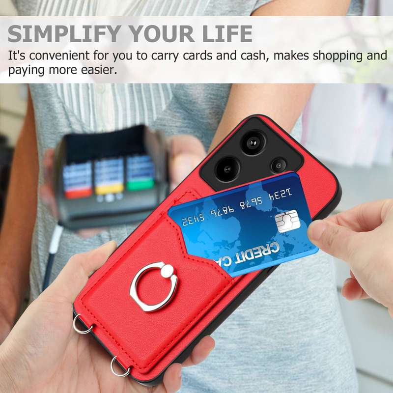 For Xiaomi Redmi Note 13 Pro 4G Global R20 Ring Card Holder Phone Case(Red)