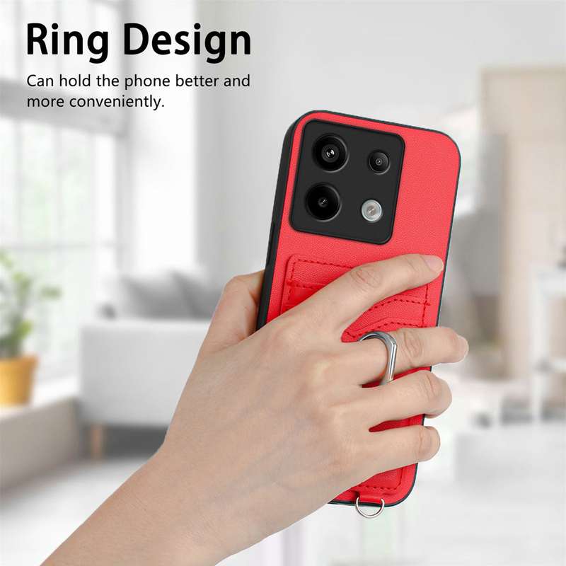 For Xiaomi Redmi Note 13 Pro 4G Global R20 Ring Card Holder Phone Case(Red)