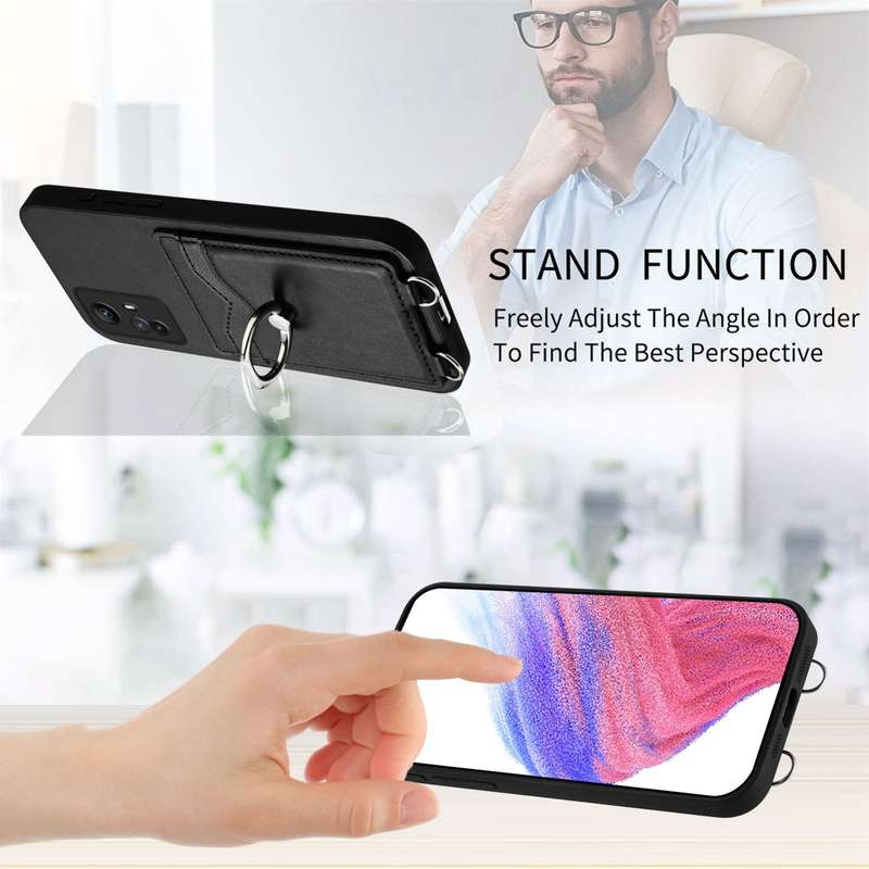 For Xiaomi Redmi Note 12S 4G Global R20 Ring Card Holder Phone Case(Black)