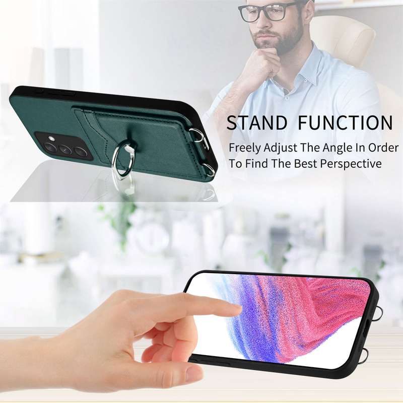 For Samsung Galaxy A54 5G R20 Ring Card Holder Phone Case(Green)
