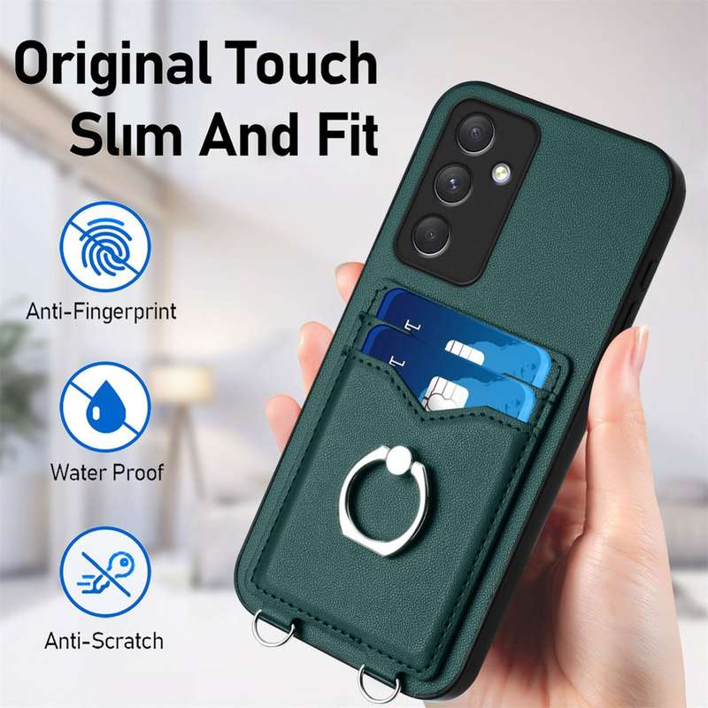 For Samsung Galaxy A54 5G R20 Ring Card Holder Phone Case(Green)