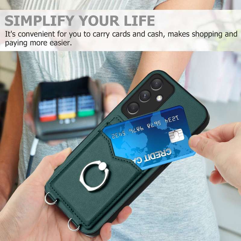 For Samsung Galaxy A54 5G R20 Ring Card Holder Phone Case(Green)