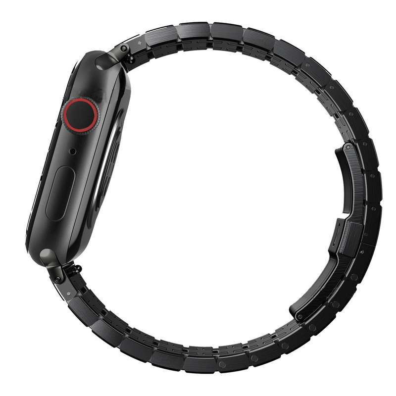 For Apple Watch SE 2023 44mm Modified Oak AP Titanium Alloy Watch Band(Black)