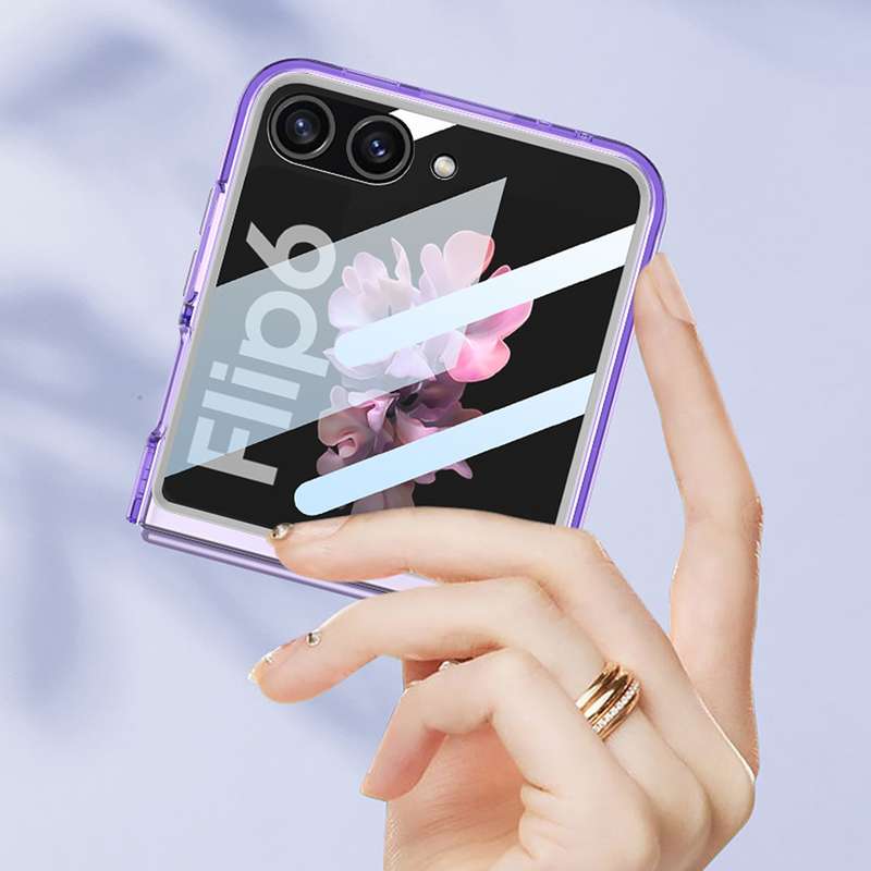 For Samsung Galaxy Z Flip6 GKK Integrated Ultra-thin Large Window PC Phone Case(Black)