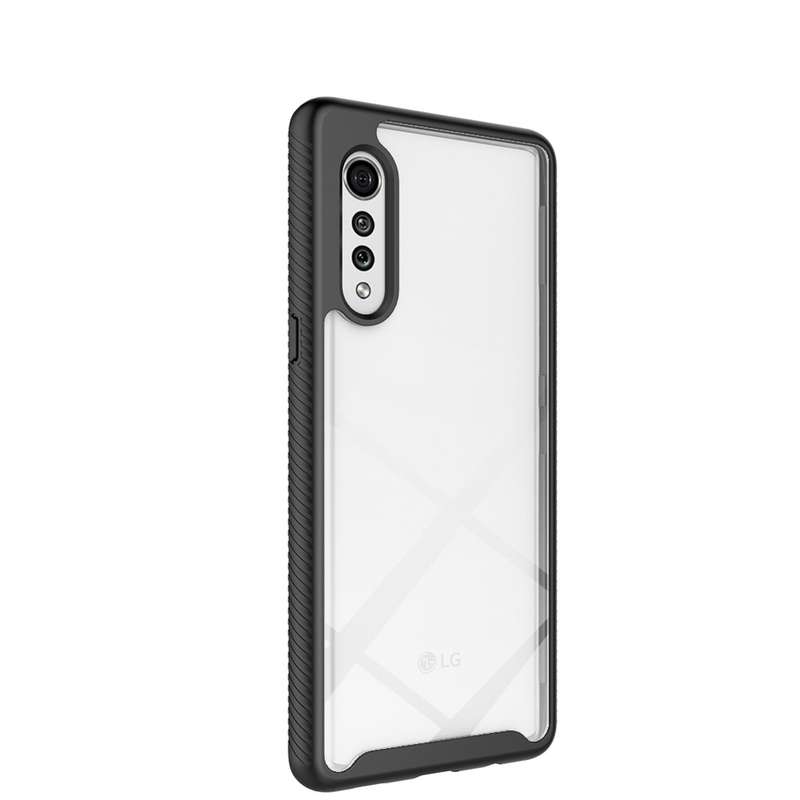 For LG Velvet Starry Sky Solid Color Series Shockproof PC + TPU Protective Case(Black)