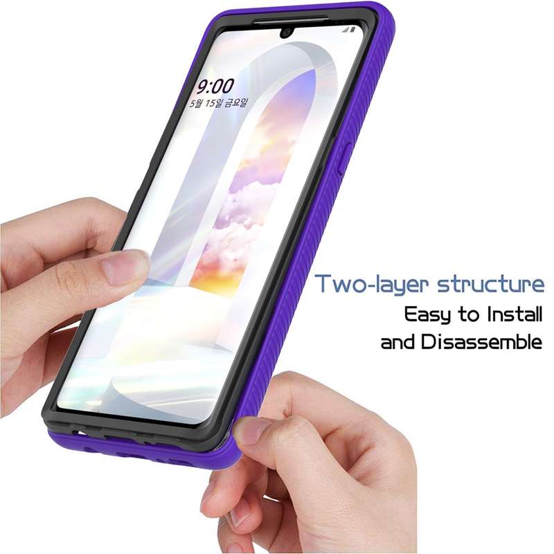 For LG Velvet Starry Sky Solid Color Series Shockproof PC + TPU Protective Case(Black)