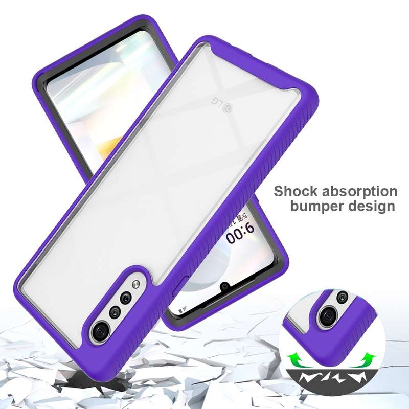 For LG Velvet Starry Sky Solid Color Series Shockproof PC + TPU Protective Case(Black)