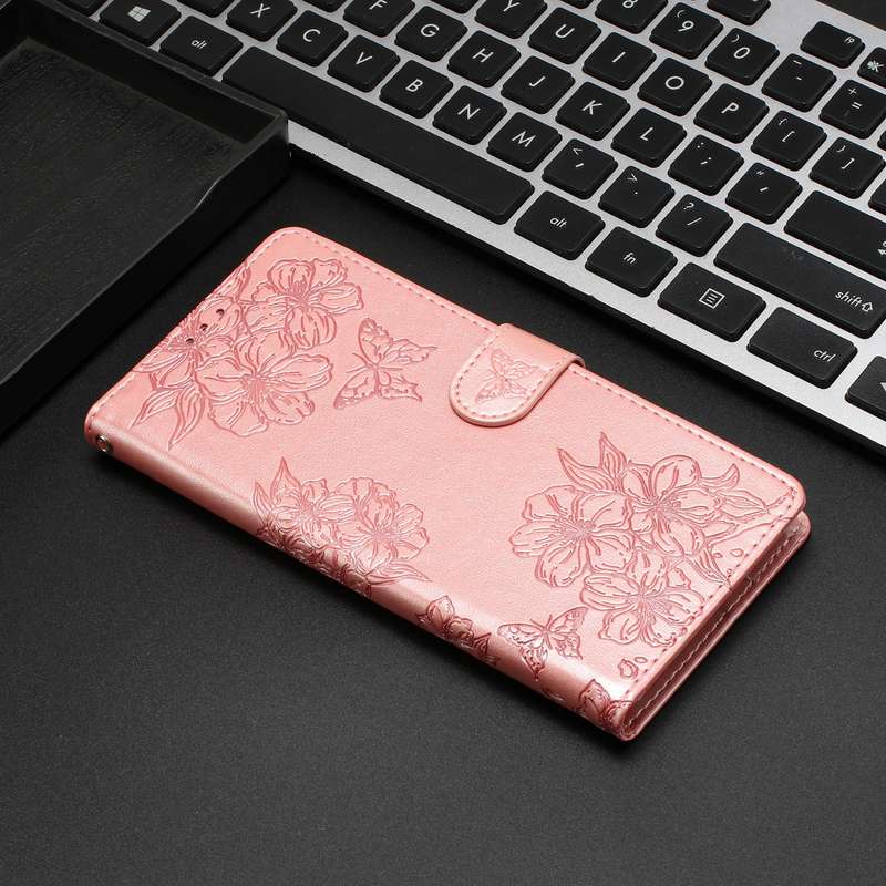 For Google Pixel 7a Cherry Blossom Butterfly Skin Feel Embossed PU Phone Case(Rose Gold)
