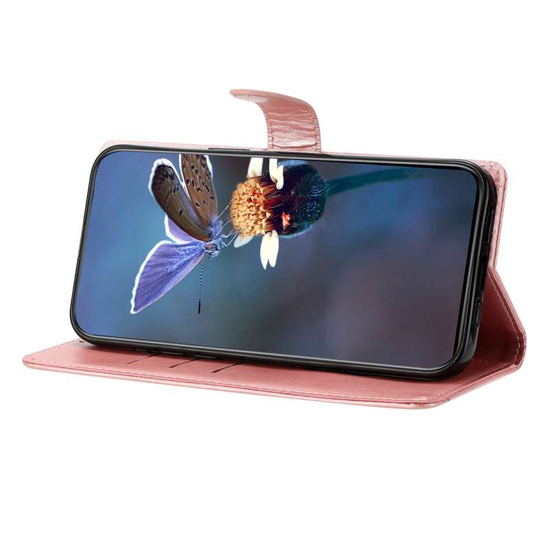 For Google Pixel 7a Cherry Blossom Butterfly Skin Feel Embossed PU Phone Case(Rose Gold)
