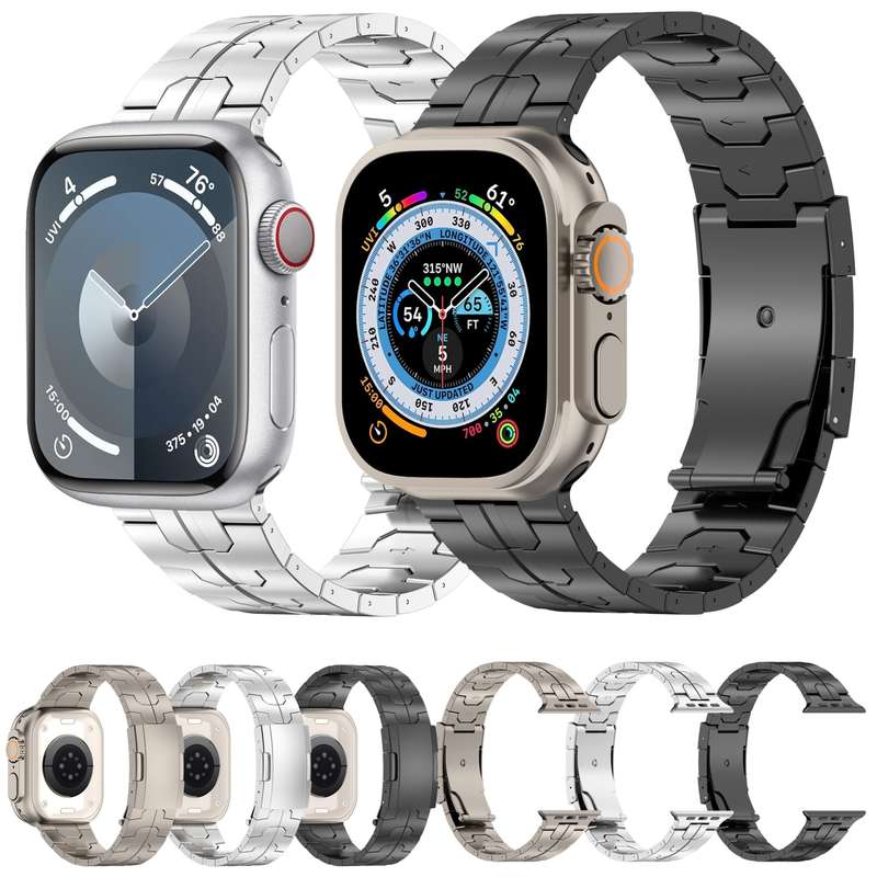 For Apple Watch Series 9 45mm Turtle Buckle Titanium Alloy Watch Band(Titanium)