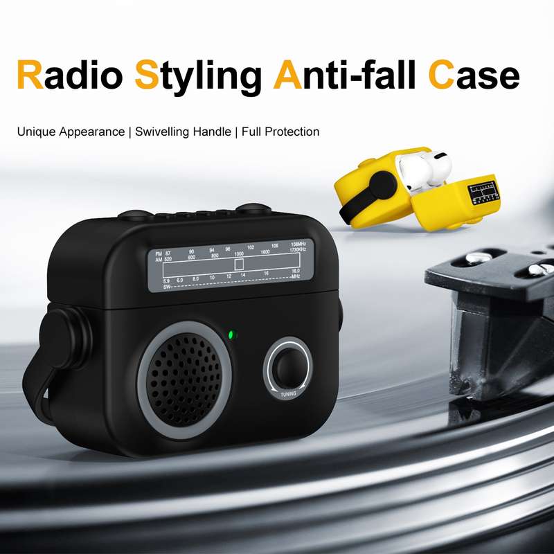 For AirPods 3 Radio Style Wireless Bluetooth Earphones Shockproof Protective Case(Rose Red)