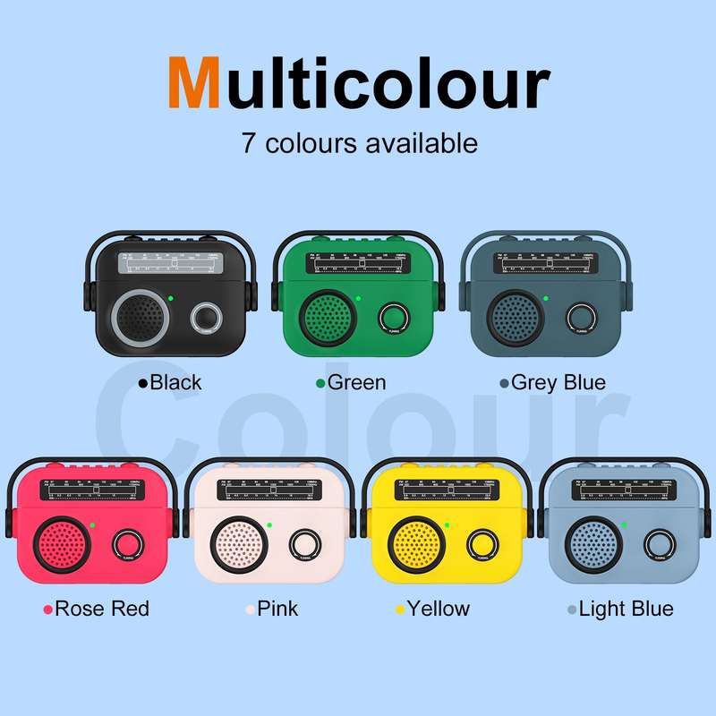For AirPods 3 Radio Style Wireless Bluetooth Earphones Shockproof Protective Case(Rose Red)