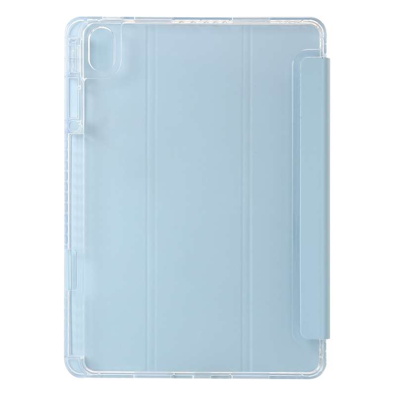 For Huawei MatePad 11.5S Clear Acrylic 3-Fold Leather Tablet Case(Ice Blue)
