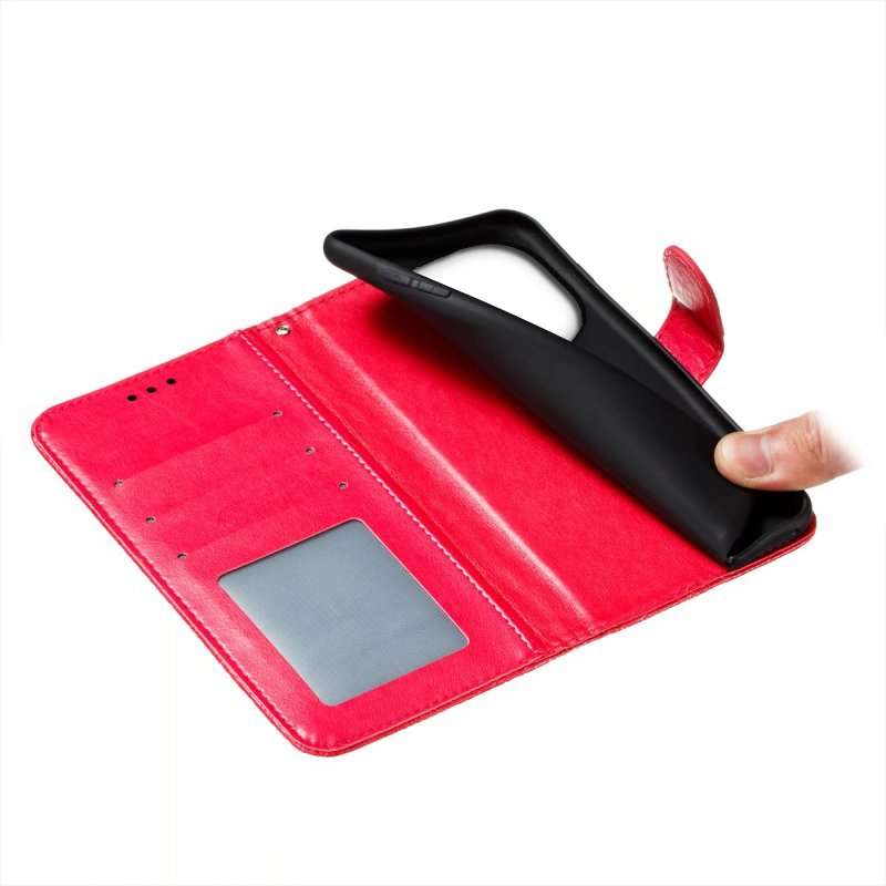 For vivo iQOO 12 Pro Lace Flower Embossing Flip Leather Phone Case(Red)