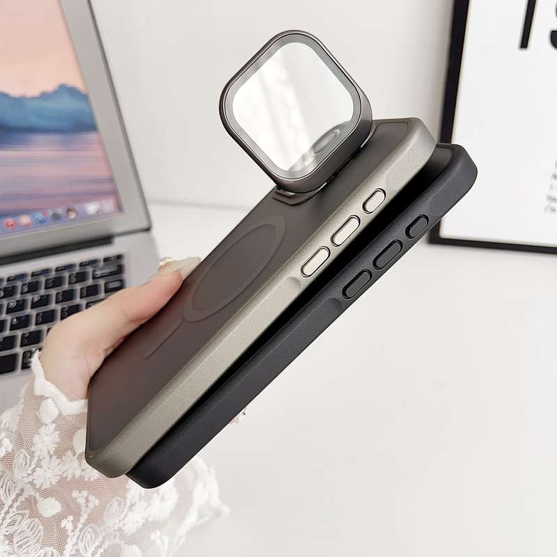 For iPhone 15 J3 Magsafe Frame Bracket Shockproof Phone Case(Dark Purple)
