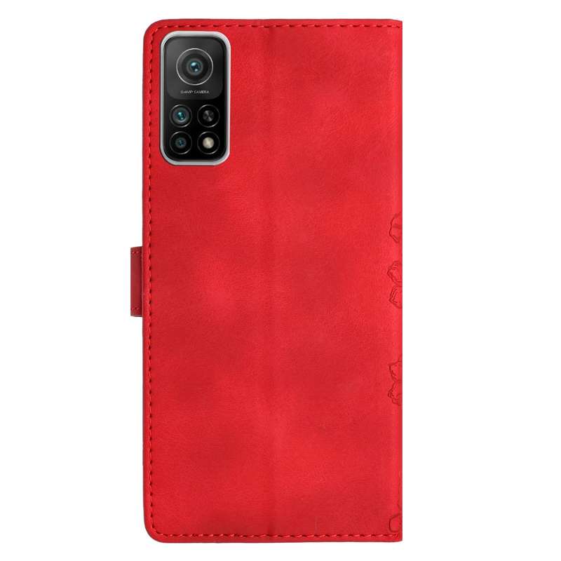 For Xiaomi Mi 10T 5G / 10T Pro 5G Cherry Blossom Butterfly Skin Feel Embossed PU Phone Case(Red