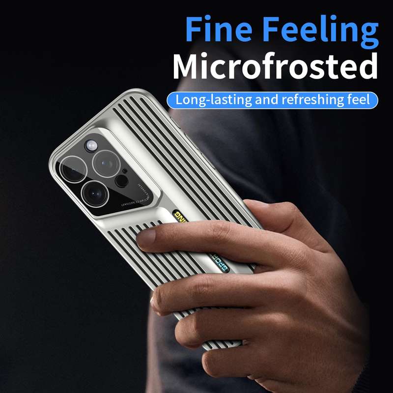 For iPhone 12 Pro Max Blade Cooling PC Full Coverage Phone Case(Titanium Silver)