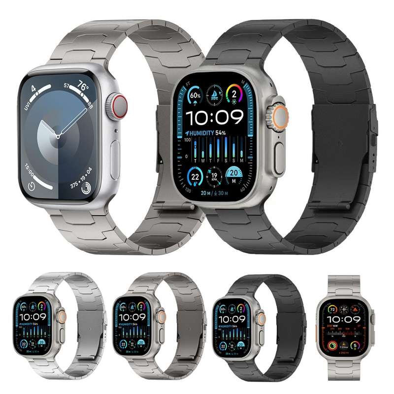For Apple Watch Series 7 45mm 26mm Oracle Safety Buckle Titanium Alloy Watch Band(Titanium)