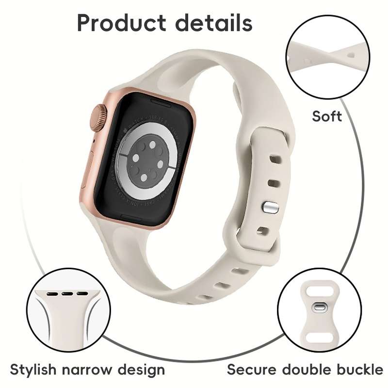 For Apple Watch SE 2022 40mm Two Color Slim Butterfly Buckle Silicone Watch Band(Pink Wine Red)