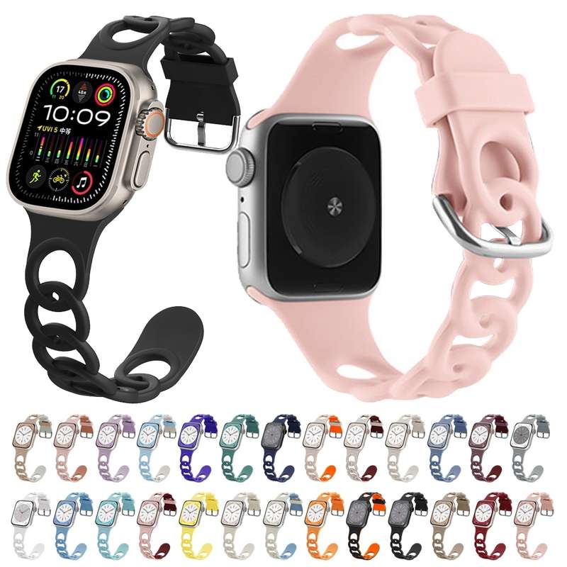 For Apple Watch Series 10 42mm Donut Hollow Silicone Watch Band(White)