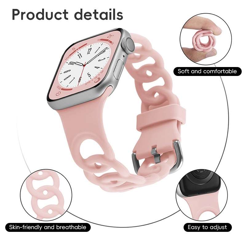 For Apple Watch Series 10 42mm Donut Hollow Silicone Watch Band(White)