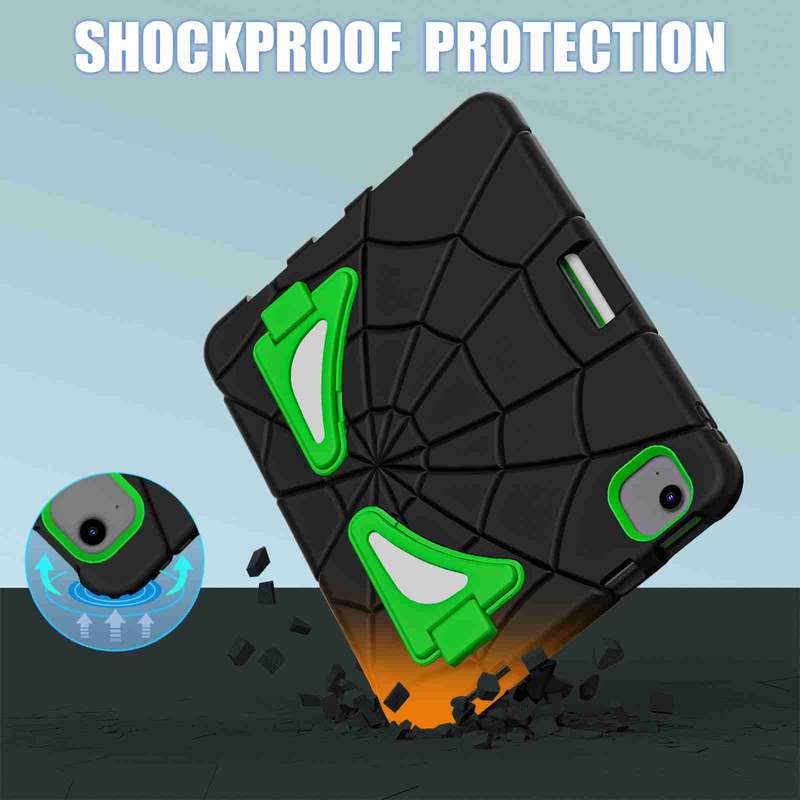 For iPad Air 11 2024 Silicone + PC Shockproof Protective Tablet Case(Black Green)