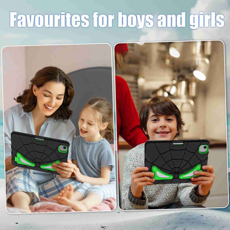 For iPad Air 11 2024 Silicone + PC Shockproof Protective Tablet Case(Black Green)