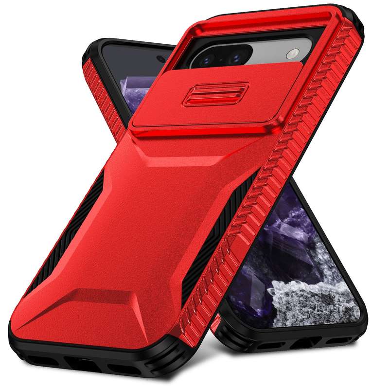 For Google Pixel 8a Sliding Camshield Phone Case(Red)